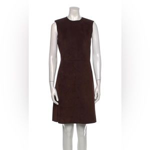 Céline Calfskin Suede Shift Dress Brown FR38 / US6